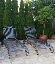 Hand Forged Deckchair Lounge Chair Handmade Daybed Rust Protection - Handcrafted Wood, Iron & Copper