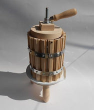 Wooden Wine Press Grape Crusher Fruit Juice Press 7 Liters 1.8 Gallons - Handcrafted Wood, Iron & Copper