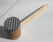 Wooden Kitchen Hammer-Shaped Meat Tenderizer & Chopper Pyramid-shaped Head Wood - Handcrafted Wood, Iron & Copper