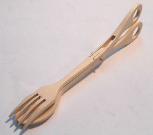 Beech Wood Salad BBQ Spaghetti Scissor Tongs Kitchen Cooking Utensil - Handcrafted Wood, Iron & Copper
