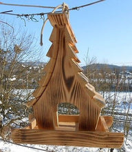 Wooden Bird Feeding Station: Ready-to-hang convenience.