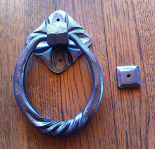 Door Knocker Hand Forged Art Handmade 6.7 inches 17cm - Handcrafted Wood, Iron & Copper