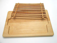 Wooden Bread Cutting Board Crumb Catcher Board Bread Cutting Slicing Plate - Handcrafted Wood, Iron & Copper
