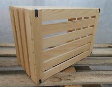 New Natural Wooden Farm Solid Apple Fruit Crate Bushell Craft Box Large - Handcrafted Wood, Iron & Copper