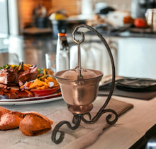 Classy copper pot food warmer that will impress your guests and keep your food warm.