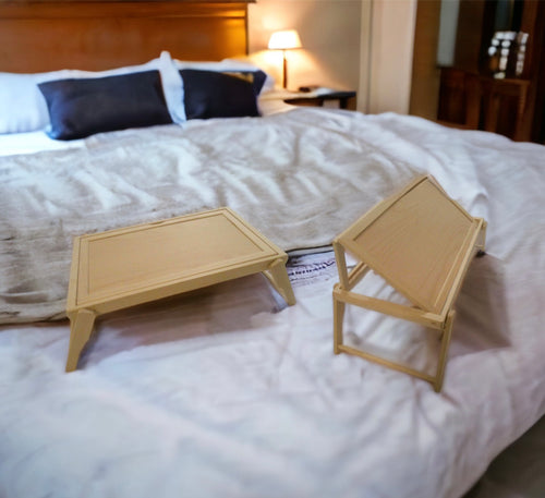 Breakfast bed with flip tray which will become must have in your bedroom. First you take a breakfast and then use it as a table for or PC or tablet.