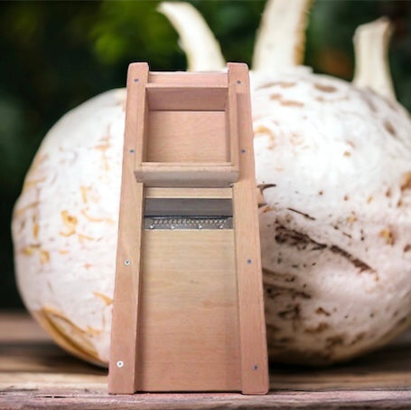 Raw Rutes - Compact Wooden Cabbage Shredder with Hand Guard