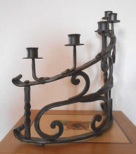 Luxury Hand Forged Wrought Iron Candlestick Candle Holder 5 Candles Handmade - Handcrafted Wood, Iron & Copper