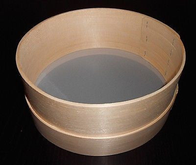 Wooden Flour Sifter Sieve Traditional Diameter 28cm 11inch - Handcrafted Wood, Iron & Copper