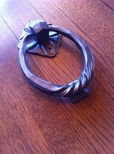 Door Knocker Hand Forged Art Handmade 6 inches 15cm - Handcrafted Wood, Iron & Copper
