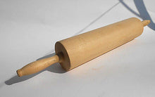 Traditional Wooden Rolling Pin Pastry Dough Roller Kitchen Tool - Fixed Handles - Handcrafted Wood, Iron & Copper