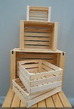 New Natural Wooden Farm Solid Apple Fruit Crate Bushell Craft Box Low - Handcrafted Wood, Iron & Copper