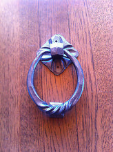 Door Knocker Hand Forged Art Handmade 6.7 inches 17cm - Handcrafted Wood, Iron & Copper