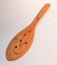 Cherry Wood Spatula Spoon for Fried Food Cooking Utensil 11.8" Handmade Brown - Handcrafted Wood, Iron & Copper