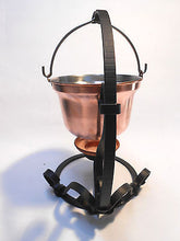 Copper Pot Food Warmer Cauldron with Hand Forged Stand  0.7 Liters 2.9oz - Handcrafted Wood, Iron & Copper