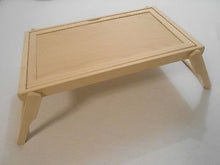 Breakfast Bed Table Beech Wood Flip Tray Folding Table Reading Drawing Serving - Handcrafted Wood, Iron & Copper