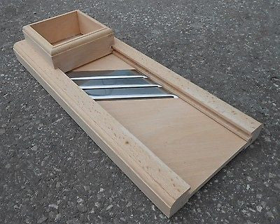 Wooden Cabbage Shredder Slaw Board Cutter Triple Blade Tool Kitchen XL 24