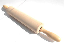 Wooden Rolling Pin Pastry Dough Roller Kitchen Tool - Rotating Handles - Handcrafted Wood, Iron & Copper