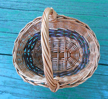 Hand Crafted Quality Woven Natural Wicker Basket w/ Loop Handle Decor Floral 10" - Handcrafted Wood, Iron & Copper