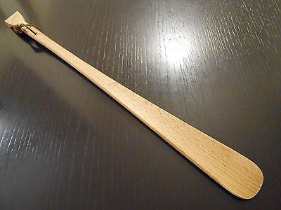 Wooden Long Handled Shoe Horn with Back Scratcher Shoehorn, 22