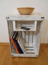 Wooden Shabby Chic DistressedCupboard  Night Table Display Stand Apple Crate - Handcrafted Wood, Iron & Copper