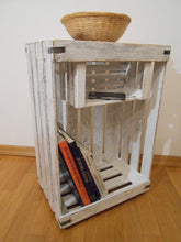 Wooden Shabby Chic DistressedCupboard  Night Table Display Stand Apple Crate - Handcrafted Wood, Iron & Copper