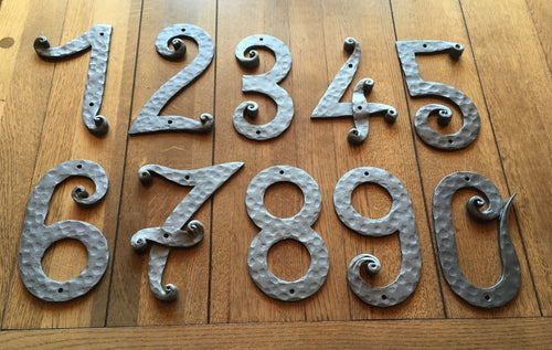Hand-Forged Wrought Iron House Numbers From 0 - 9 Height 8.4